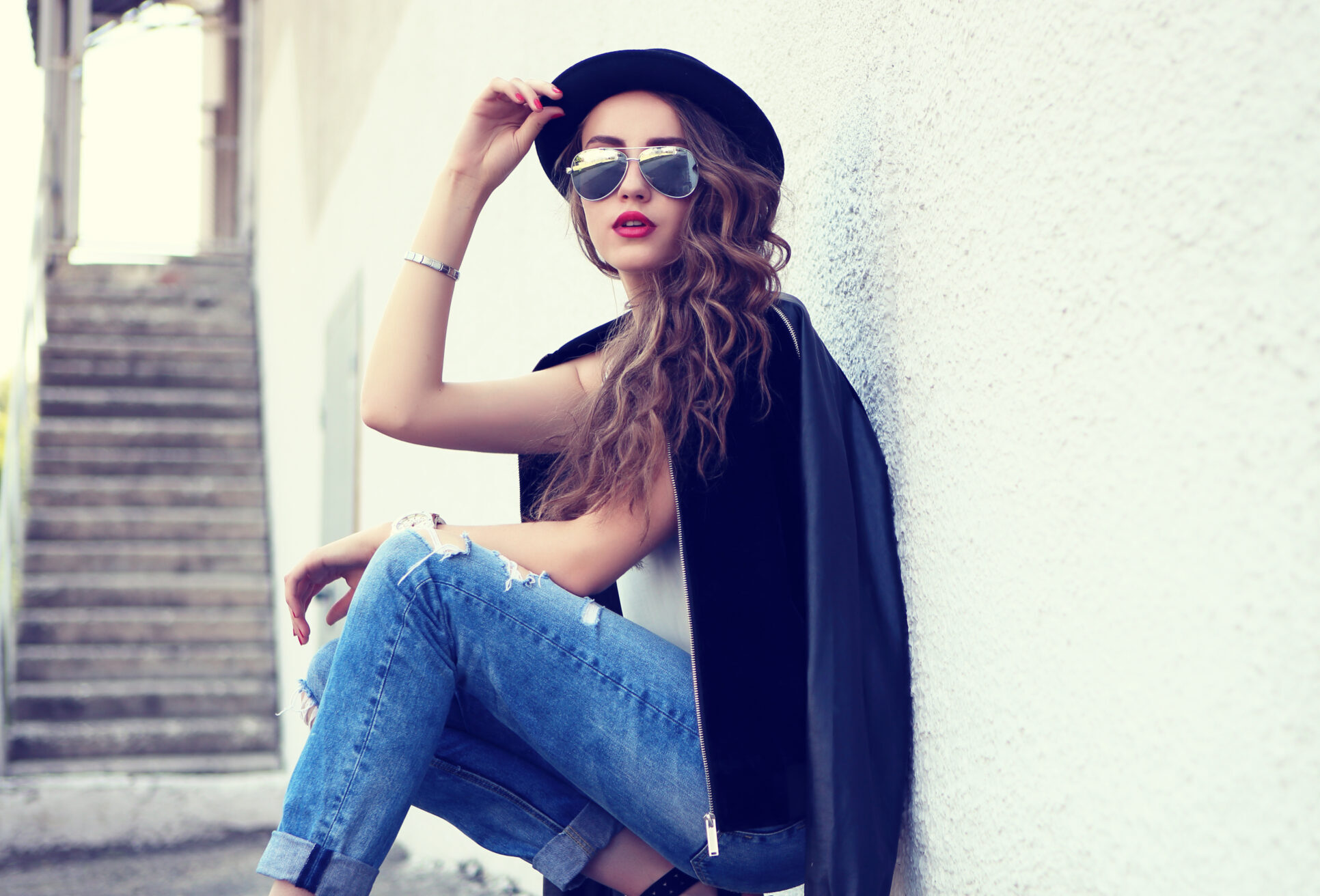 Stock photo of a fashionable woman.