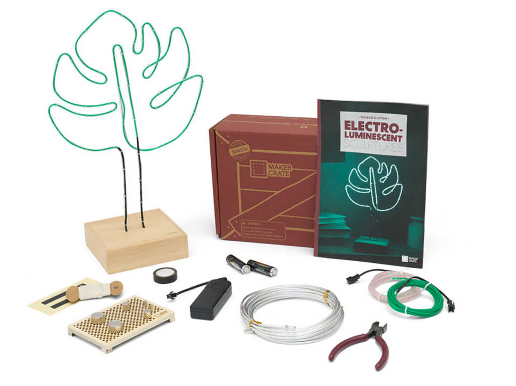 Electrical wiring kit with tools, finished light, and booklet