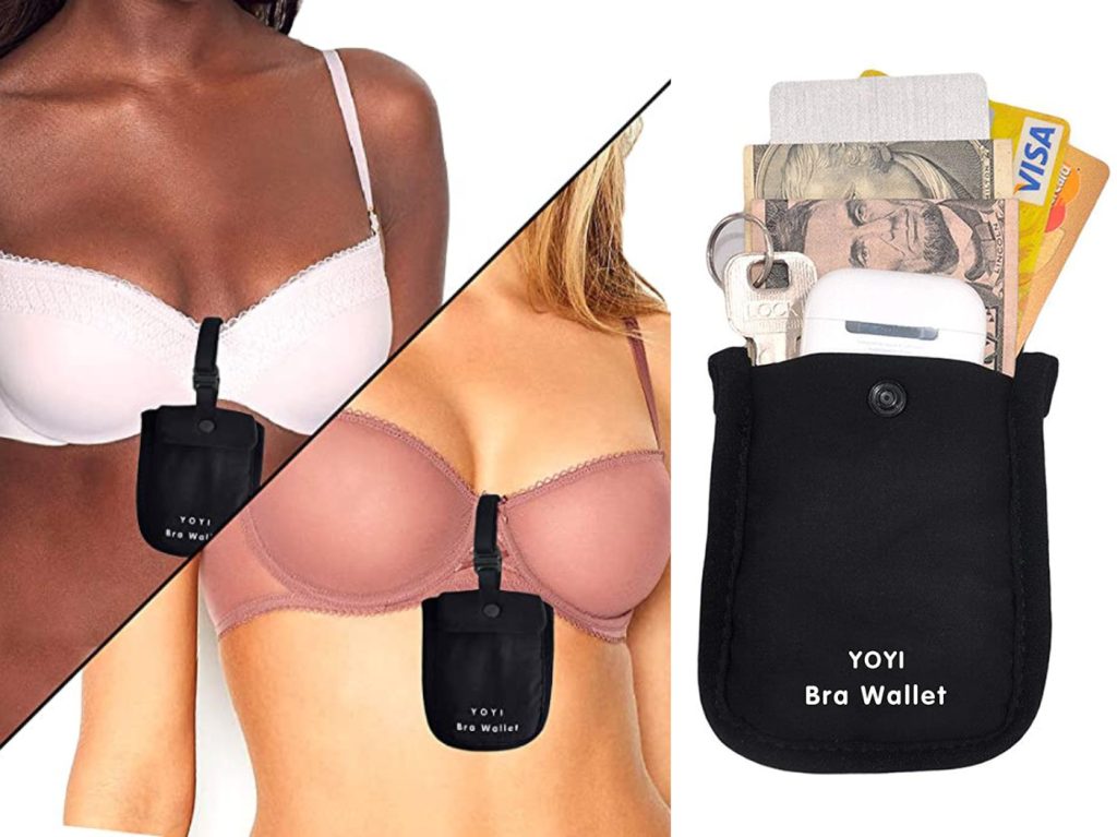 Adjustable undercover bra wallet