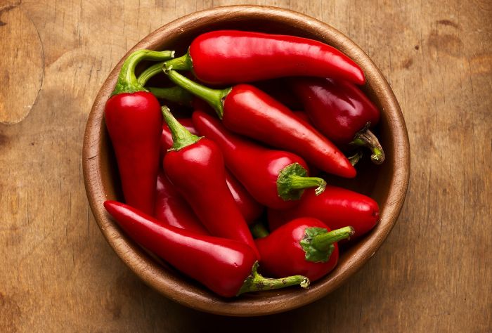 A bowl of chili peppers