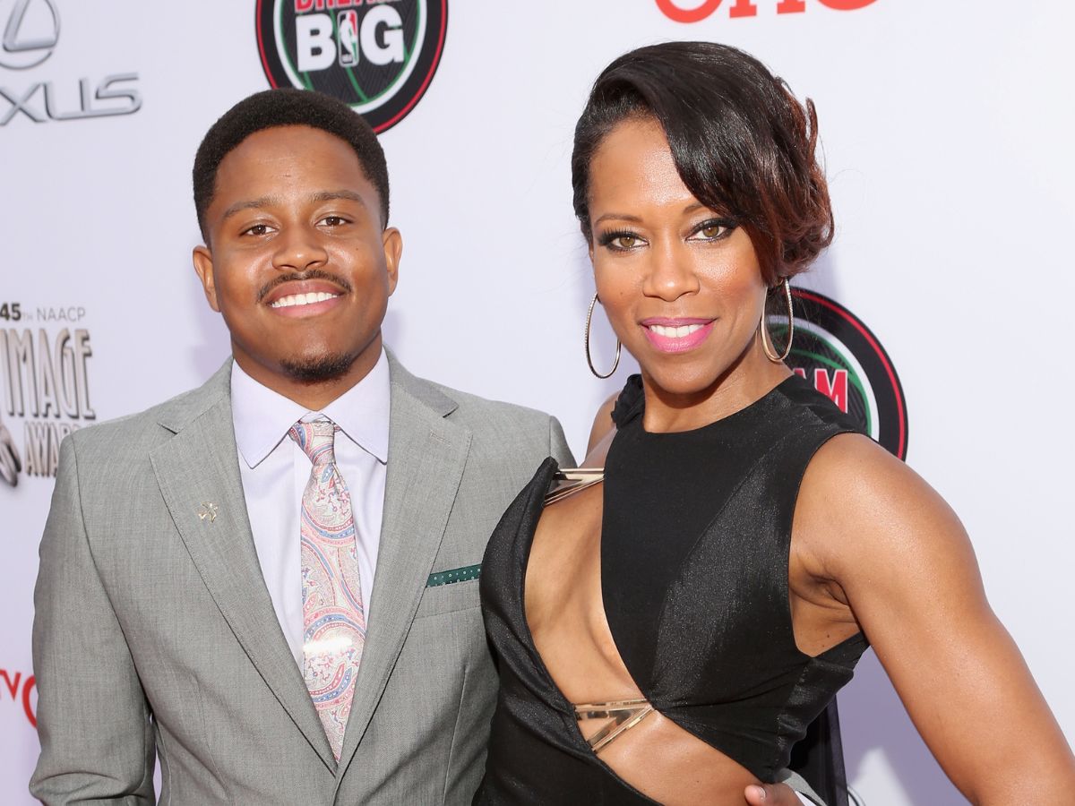 Regina King and Ian Alexander Jr. at the 45th NAACP Image Awards