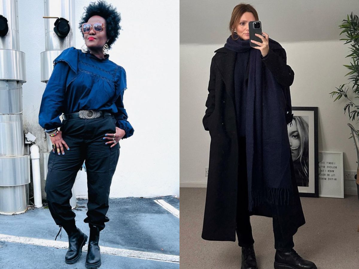 L: @idealee.style wearing a black-and-blue outfit on Instagram, R: @leanne.white_ wearing a navy-and-black outfit on Instagram