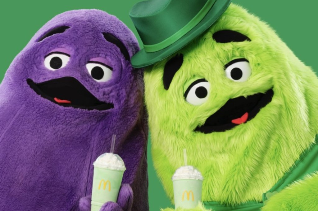 Grimace and Uncle O'Grimacey (photo: McDonalds)